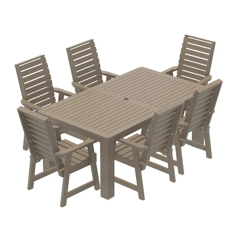 HIGHWOOD PROFESSIONAL 7-teiliges Outdoor-Esszimmer-Set 42x72