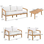 Christopher Knight Home Sunny Modernes 5-teiliges Akazien-Sitzgruppe mit rechteckigem Lattenrosttisch und 7 Sitzen