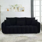GDFStudio Alanna 79,5 Modernes 3-Sitzer-Sofa mit Teddyfell-Bezug und Kissen
