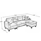 Schnittsofa-Wohnzimmer mit L-förmigem Chaiselongue und Getränkehalter