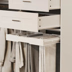 Eckkleiderschrank mit 2 Kleiderstangen, Hosenhalter und Schuhaufbewahrung