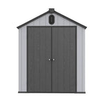 2 x 1,2 m/2 x 2,4 m/2,4 x 1,8 m/2,4 x 3 m Allwetter-Gartenhaus aus Harz mit Bodenplatte, Spire-Geräteschuppen