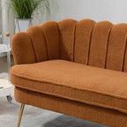 Kleines Mini-Zimmer-Sofa Zweisitzer mit Goldmetallfüßen - 2 Sitzer