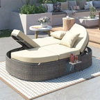 Outdoor Sonnenliege Gartenliege 2-Personen-Daybed mit Kissen und Polstern