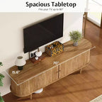 AMERLIFE 70 TV-Schrank mit Massivholzbeinen, Mid-Century Modern TV-Konsole mit Rolltür