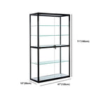 Zeitgenössische rechteckige Vitrine aus schwarzem Glas