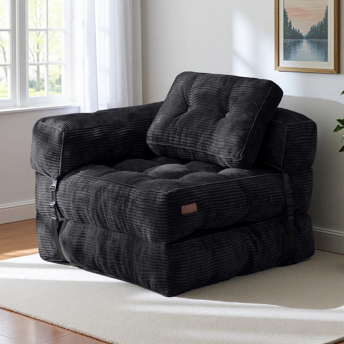 Klappbares Schlafsofa, L-förmiges Bodensofa