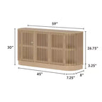 Plank+Beam Contour Massivholz-Sideboard mit 3 Türen, 150 cm TV-Lowboard für Wohnzimmer