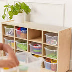 Mobiler Cubby-Schrank mit 15 offenen Behältern, 3x4, Kindermöbel