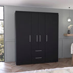 Bariloche Kleiderschrank mit Kleiderstangen, Einlegeböden, 2 Schubladen