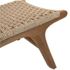 Rustikaler Teakholz-Loungesessel mit Geflecht - Outdoor