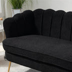 Kleines Mini-Zimmer-Sofa Zweisitzer mit Goldmetallfüßen - 2 Sitzer