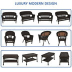 4-teiliges Loungeset aus Polyrattan für den Außenbereich