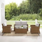 Bradenton 4-teiliges Outdoor Lounge-Set aus Korbgeflecht – Crosley