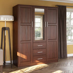 Palace Imports 100% Massivholz Cosmo Kleiderschrank mit 3 Türen mit Massivholz- oder Spiegeltüren