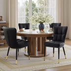 Bekrvio Esszimmerstühle 6er-Set, moderne gepolsterte Kunstledersitze mit hoher Rückenlehne, Metallbeine, armlose Küchenstühle für Wohn- und Esszimmer