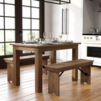 Flash Furniture 46 x 30 rechteckiger Esstisch aus massiver Kiefer im Landhausstil