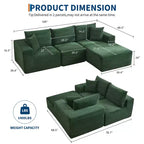 108 Modernes Sofa, 3-Sitzer Polster Ecksofa mit Kissen, Tiefes Sofa, Keine Montage Erforderlich