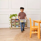Mobiler Cubby-Schrank mit 15 offenen Behältern, 3x4, Kindermöbel