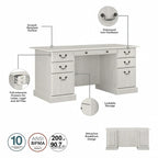 Bush Furniture Saratoga Chefsessel mit Schubladen und Stauraum