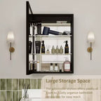 Badezimmer-Medizinschrank mit LED-Spiegel, Auf- oder Unterputzmontage, dimmbares Licht, Antibeschlagfunktion, verstellbare Ablagen