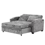 61.6 Modernes Chenille-Schlafsofa mit USB-Anschlüssen, Becherhaltern und verstellbarer Rückenlehne für Wohnzimmer, Apartment
