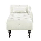 Moderne 60.6 Samt gepolsterte Knöpfe getuftete Chaiselongue mit Massivholzbeinen und Ziernägeln