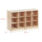 Mobiler Cubby-Schrank mit 15 offenen Behältern, 3x4, Kindermöbel