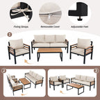 4-teiliges Outdoor-Gartenmöbel-Set mit Sofa