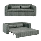 Modernes Schlafsofa aus Samt mit Rollarmen, verziert mit Kupfernägeln