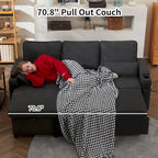 80 L-förmiges Schlafsofa, Sofabett mit Ausziehbett, umwandelbares Schlafsofa