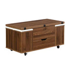 Multifunktionaler moderner Couchtisch mit Hebefunktion, verstecktem Stauraum, 4 Hockern und Rollen, perfekt für moderne Wohnbereiche