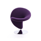 Manhattan Comfort Curl Akzentsessel mit Drehfunktion, Wollmischung und Chrom (2er-Set)