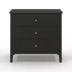 Heynemo Kommode mit 3 Schubladen, lackiert, 76 cm hoher Holz-Nachttisch mit Stauraum, breite moderne Kommode mit Kugelauszug
