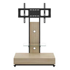 TV-Ständer für 32-75-Zoll-Fernseher, höhenverstellbarer mobiler TV-Wagen mit Schublade und Rollen für Wohnzimmer, Schlafzimmer, Büros -ModernLuxe