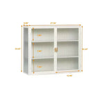 Okak Moderner 2-türiger Wandschrank mit 3-stufigem Stauraum und Glastüren für Flur/Esszimmer/Wohnzimmer/Küche