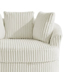 2er-Set übergroßer 43 W Plüsch-Cord-Drehsessel mit Kissen