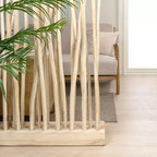 JONATHAN Y Tranquil 39W x 68H Raumteiler aus handgefertigten Teakholzästen im Bohemian Coastal Stil mit einem Paneel