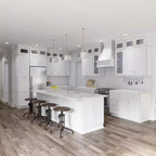 HOMLUX Easy-DIY Shaker White vormontierter Küchen-Oberschrank mit Blindelement