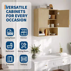 Badezimmer-Wandschrank - Medizinschrank mit Scheunentüren & verstellbarem Regal - 25x23,6x9 Zoll Wandschrank