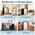 4.5 Cu.Ft Minikühlschrank mit Gefrierfach, Kompakter Kühlschrank mit wechselbarem Türanschlag, verstellbarem Thermostat, energieeffizient, kleiner Kühlschrank