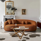 Blaine Japandi-Stil Luxuriöses modernes geschwungenes Sofa aus Bouclé-Stoff