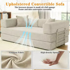 Dyonery 78 Klappsofabett, umwandelbare Kordsofa-Couch, King-Size-Bodenschläfer, 4-in-1 DIY-Kombination, modulares Sofabett, ausklappbares bequemes Sofa.