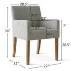 Set aus 6 gepolsterten Esszimmerstühlen mit Armlehnen, moderne Leinen-Sessel mit Holzbeinen, Akzentstühle für Esszimmer, Wohnzimmer - Panipeachy
