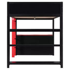Luxystar Gaming-Hochbett mit Schreibtisch, Ablageregalen und Beleuchtung