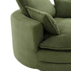 360° drehbarer Loungesessel, drehbarer runder Fass-Sessel mit Kissen für das Wohnzimmer