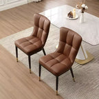 Bekrvio Esszimmerstühle 6er-Set, moderne gepolsterte Kunstledersitze mit hoher Rückenlehne, Metallbeine, armlose Küchenstühle für Wohn- und Esszimmer