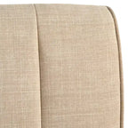 Lifestorey 4-teiliges Essgruppe Kerrington Channel Back Banquette Nussbaum/Creme: Leinenoptik-Stoff, Säulentisch