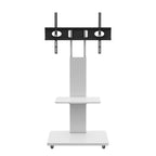 TV-Ständer für 32-75-Zoll-Fernseher, höhenverstellbarer mobiler TV-Wagen mit Schublade und Rollen für Wohnzimmer, Schlafzimmer, Büros -ModernLuxe