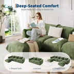 Modulares Chenille-Liebessofa, 2-Sitzer-Cloud-Sofa mit hochelastischem Schwamm, knochenloses Sofa für kleine Räume
